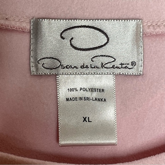 O by Oscar De La Renta Pink Rose Fleece Pullover Sweatshirt Grandmacore - Picture 4 of 4